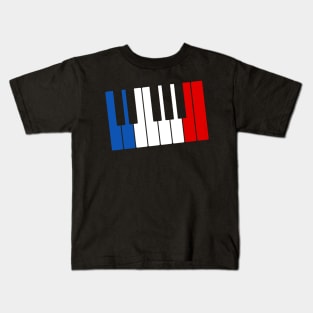 French Flag Piano Pianist France Kids T-Shirt